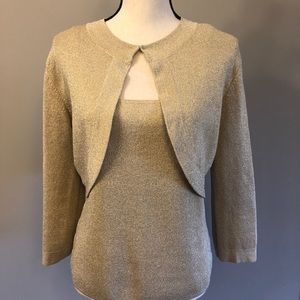 Gold camisole & shrug set large